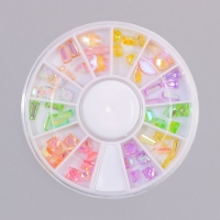 Стразы фигурные для декора ногтей «Асорти», разноцветные Стразы фигурные для декора ногтей «Асорти», разноцветные