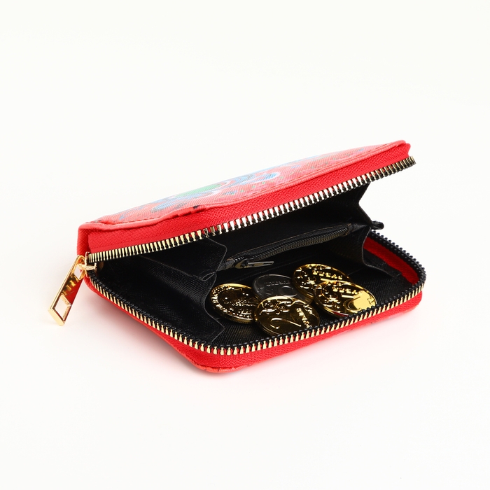 Кошелёк на молнии, цвет красный Кошелёк на молнии, цвет красный