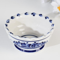 Розетка &laquo;Цветы&raquo;, 10,5х10,5&times;5 см, гжель