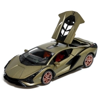 Машина металлическая, 1:24, инерционная, открываются двери, капот, багажник, цвет хаки