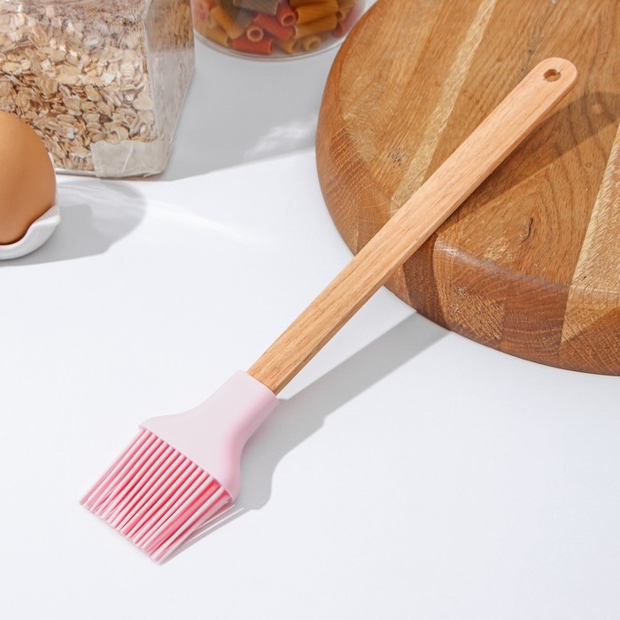 Кисть Доляна «Эко», силикон, 29×5 см, цвет розовый Кисть Доляна «Эко», силикон, 29×5 см, цвет розовый