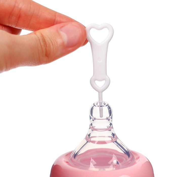 Бутылочка для кормления, ШГ &Oslash;50мм,300 мл, +6мес., цвет розовый