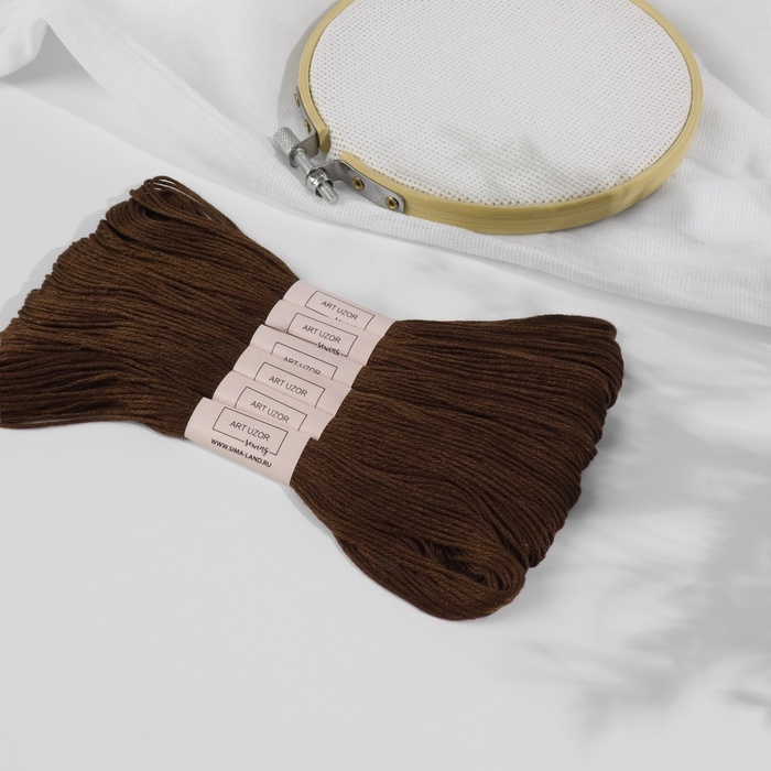 Набор ниток мулине №938, 8 &plusmn; 1 м, 6 шт, цвет кофейный