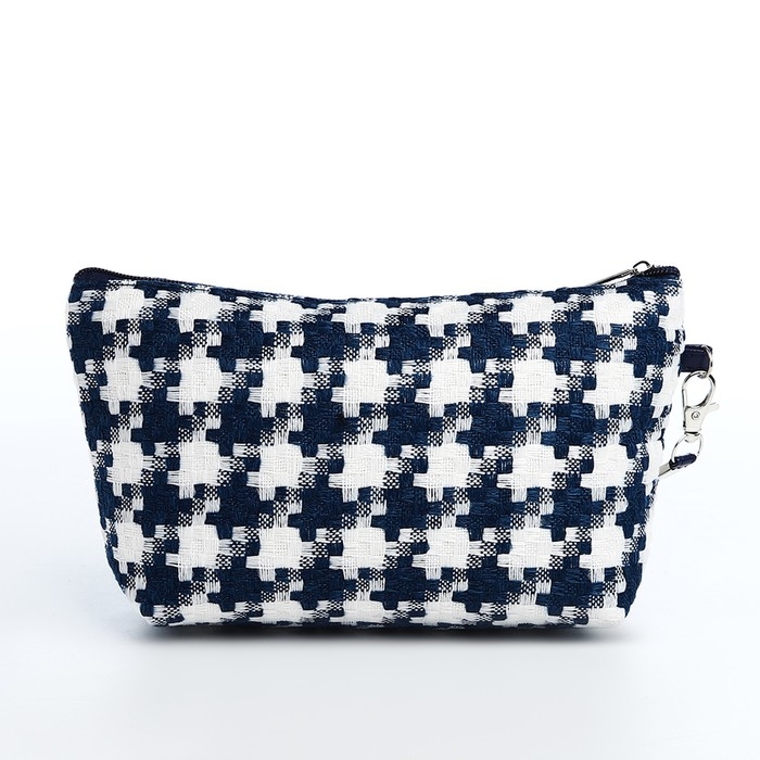 Косметичка на молнии, цвет белый/синий