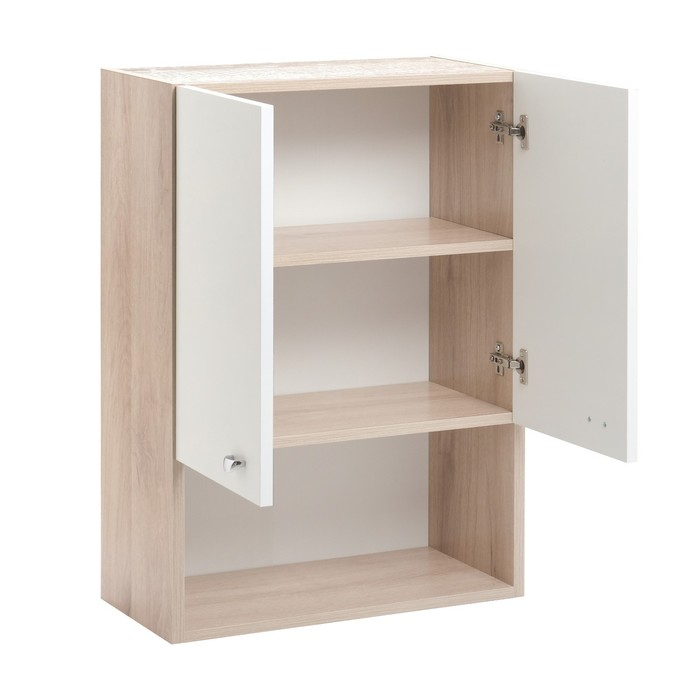 Шкаф для ванной комнаты "Вега 6004" белый/Дуб Сонома, 60 х 24 х 80 см