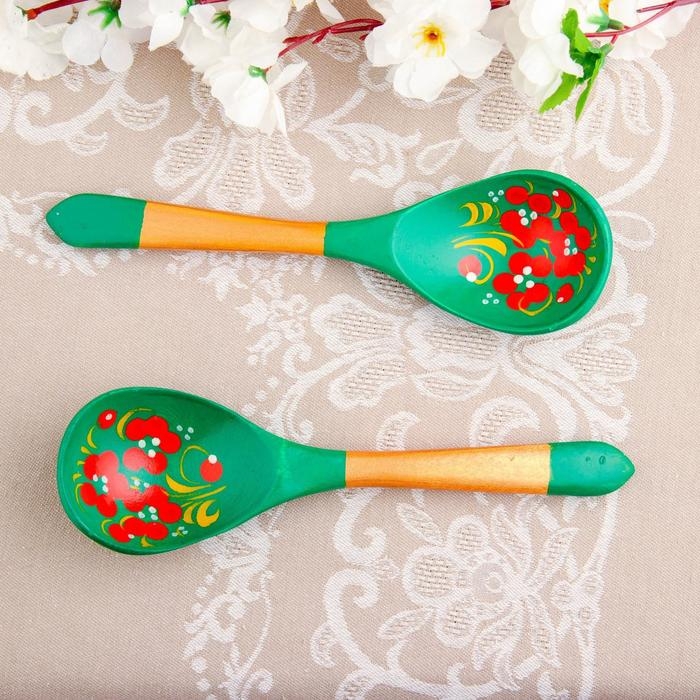 Ложка «Зеленушка», салатная, 6×21, хохлома Ложка «Зеленушка», салатная, 6×21, хохлома