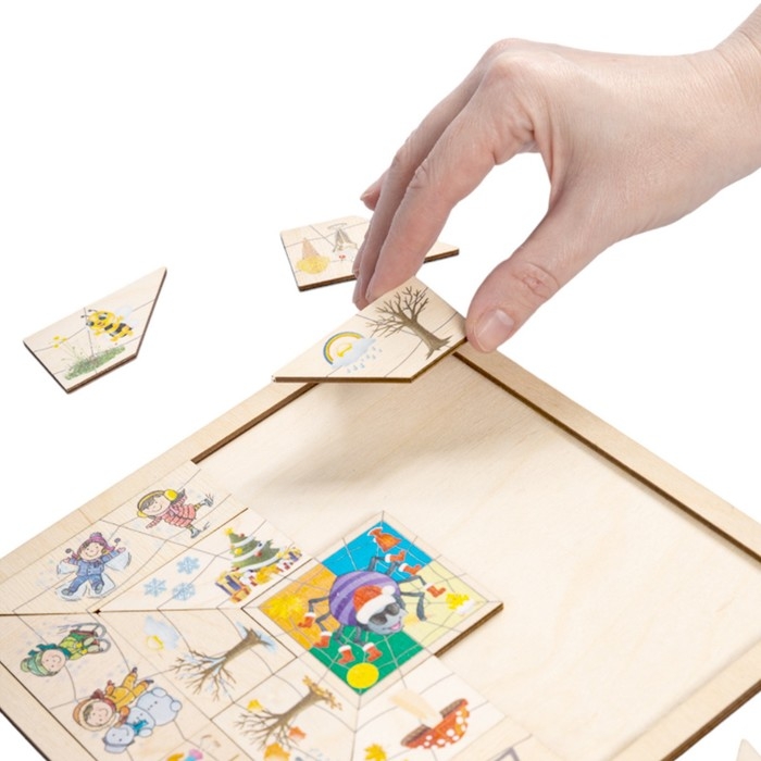 Пазлы из дерева &laquo;Паучок. Времена года&raquo;