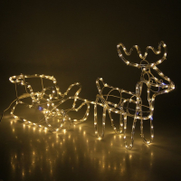 Светодиодная фигура «Олень с санями», олень: 48 × 48 × 19 см, сани: 45 × 23 × 23 см, дюралайт, 216 LED, 220 В, мерцание, свечение белое/тёплое белое Светодиодная фигура «Олень с санями», олень: 48 × 48 × 19 см, сани: 45 × 23 × 23 см, дюралайт, 216 LED, 220 В, мерцание, свечение белое/тёплое белое