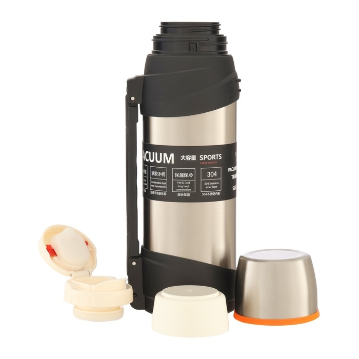 Термос, 2 л, Тропа Термос, 2 л, Тропа "Мастер К", с кружкой, сохраняет тепло до 12 ч