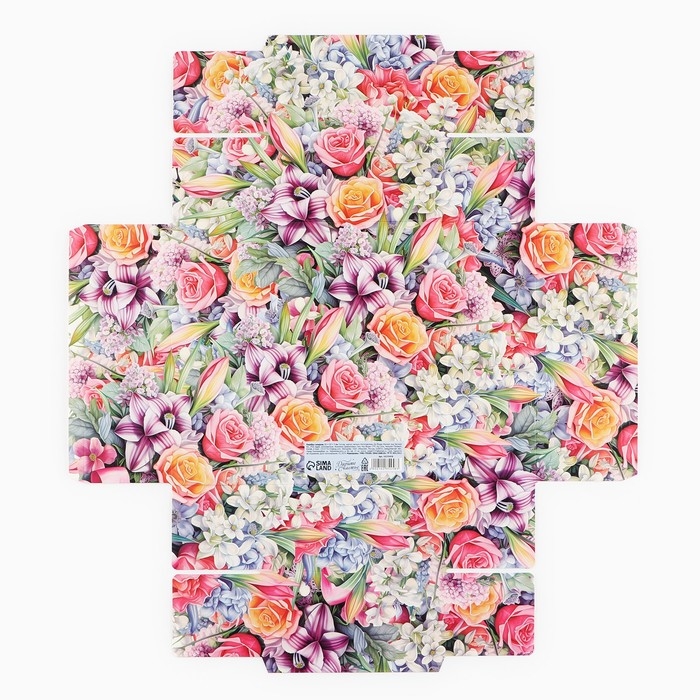 Коробка складная &laquo;Букет для тебя &raquo;, 21 х 15 х 7 см