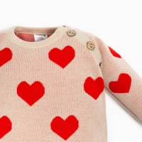 Комбинезон вязаный Крошка Я &laquo;Сердечки&raquo;, рост 68-74 см