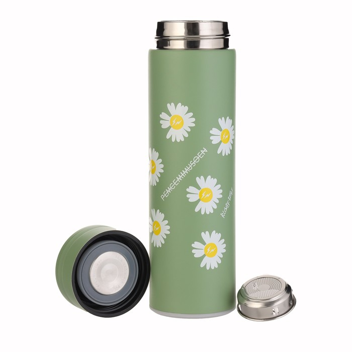 Термос, 500 мл, Basic Термос, 500 мл, Basic "Ромашка", с ситечком, сохраняет тепло 8 ч, 6.5 х 22 см