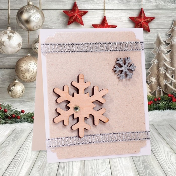 Мини-открытка Мини-открытка "Снежинка" полосы, ручная работа