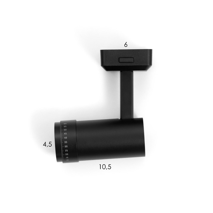 Светильник трековый SLIM Светильник трековый SLIM "Акцент" LED 9Вт 3000K-6000К 48V CRI90 черный 6х6х18,8см