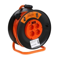 Удлинитель на катушке Luazon Lighting ЕСО, 4 розетки, 50 м, 10 А, ПВС 3х0.75 мм2, с з/к, IP 20, термовыключатель Удлинитель на катушке Luazon Lighting ЕСО, 4 розетки, 50 м, 10 А, ПВС 3х0.75 мм2, с з/к, IP 20, термовыключатель