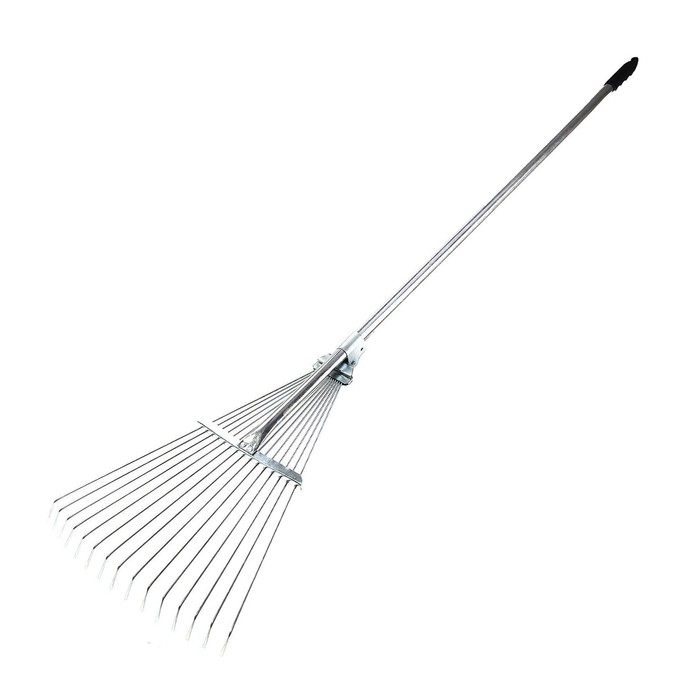Грабли веерные, проволочные, 15 зубцов, металл, раздвижные, металлический черенок, Greengo Грабли веерные, проволочные, 15 зубцов, металл, раздвижные, металлический черенок, Greengo