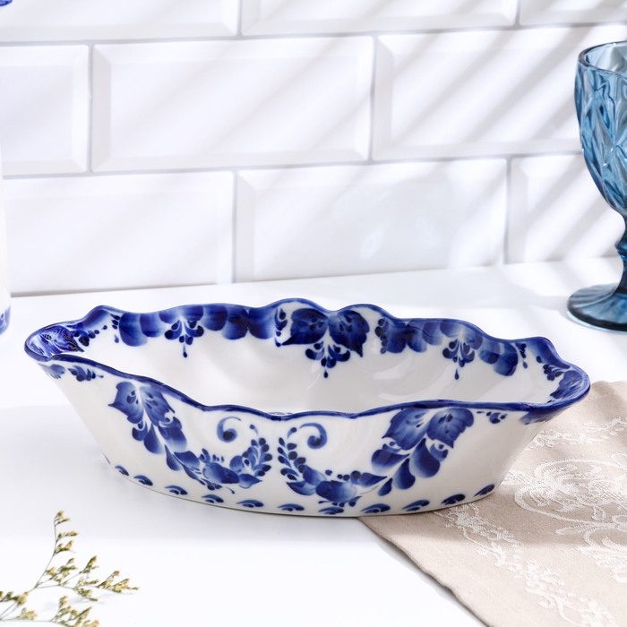 Сухарница &laquo;Завиток&raquo;, 16&times;30&times;6 см, гжель