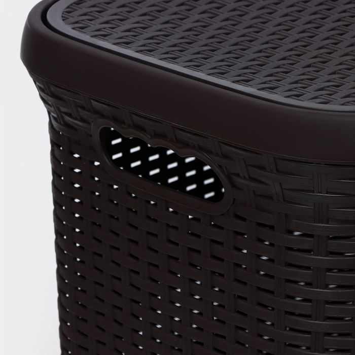 Корзина бельевая с крышкой &laquo;Ротанг&raquo;, 60 л, 34&times;44&times;56 см, цвет микс