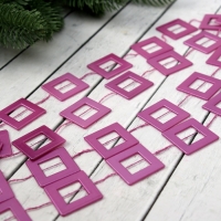 Бусы на ёлку 2,7 м "Квадраты" фиолетовые