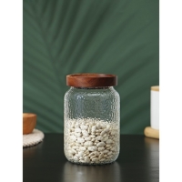 Банка стеклянная для сыпучих продуктов с деревянной крышкой &laquo;Винни&raquo;, 750 мл, 9&times;15 см