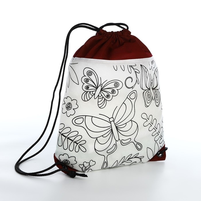 Мешок для обуви под раскраску «Бабочки» 34х40 см, спанбонд Мешок для обуви под раскраску «Бабочки» 34х40 см, спанбонд