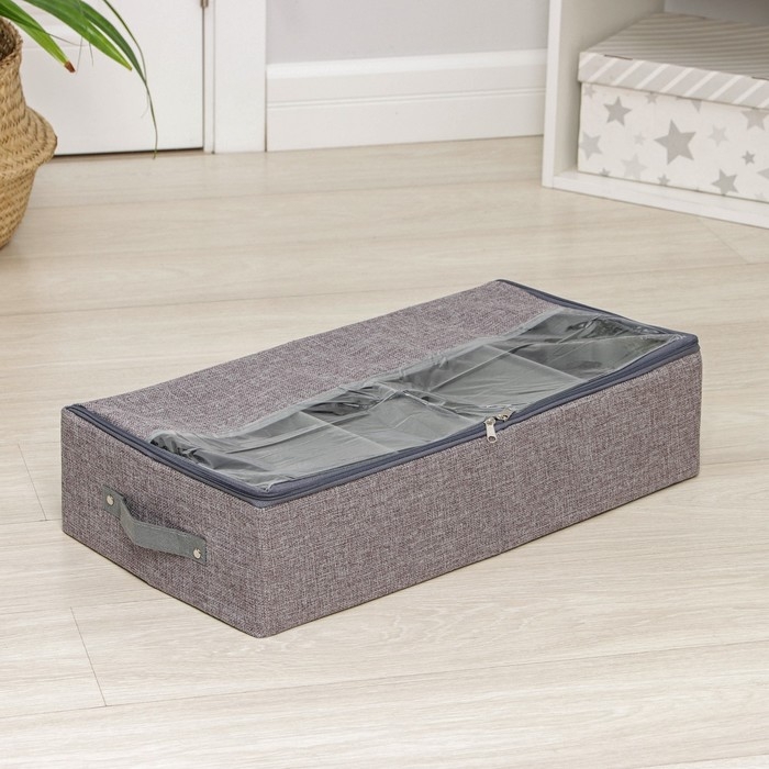 Короб для хранения обуви &laquo;Рон&raquo;, 58&times;30&times;15 см, цвет серый