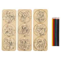 Новогодние заготовки для творчества &laquo;Новый год! Шары&raquo;, с карандашами