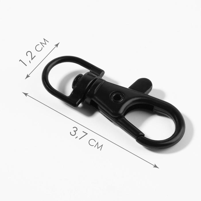 Карабин металлический, 37 × 12 мм / 9 × 1,7 мм, 5 шт, цвет чёрный Карабин металлический, 37 × 12 мм / 9 × 1,7 мм, 5 шт, цвет чёрный