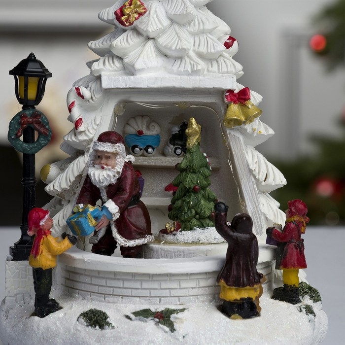 Светодиодная фигура &laquo;Ёлка&raquo; 10 &times; 23 &times; 10 см, полистоун, батарейки ААх3 (не в комплекте), USB, свечение тёплое белое