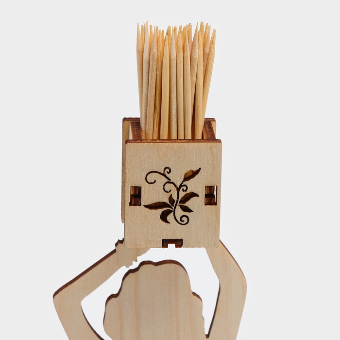 Салфетница деревянная &laquo;Вечерний наряд&raquo;, с подставкой под зубочистки, 25&times;13&times;13 см