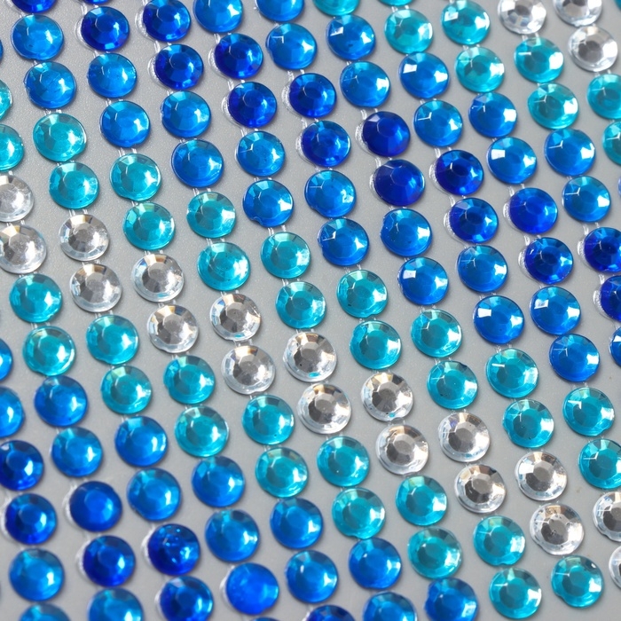 Наклейка пластик стразы Наклейка пластик стразы "Градиент сине-голубого" 30х10,5 см