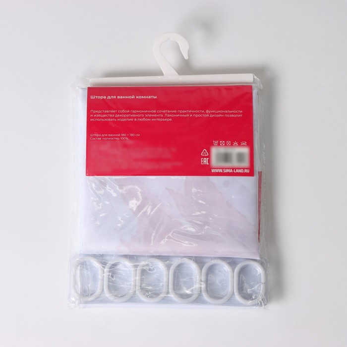 Штора для ванны Доляна &laquo;Душа фламинго&raquo;, с люверсами, 180&times;180 см