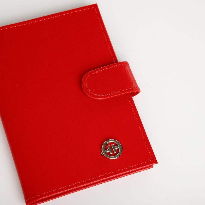 Обложка для автодокументов на кнопке, TEXTURA, цвет красный Обложка для автодокументов на кнопке, TEXTURA, цвет красный