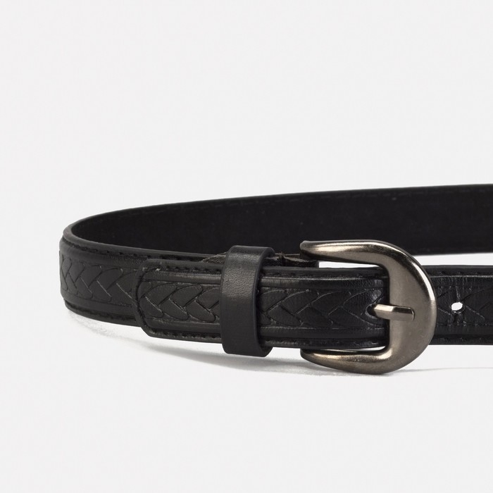 Ремень детский, ширина - 2,0 см, пряжка металл, цвет чёрный Ремень детский, ширина - 2,0 см, пряжка металл, цвет чёрный