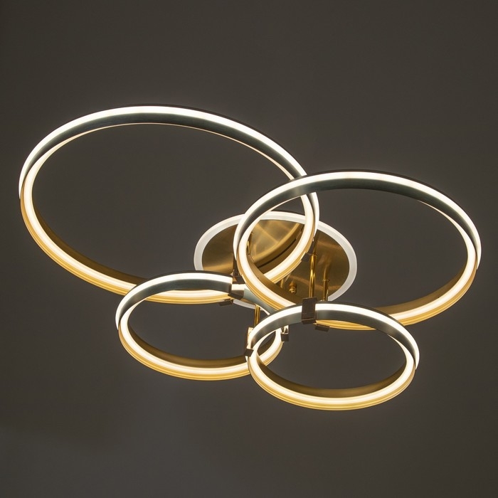 Светильник "Мейри" 4xLED 204Вт золото-серебро 80х60х18 см BayerLux