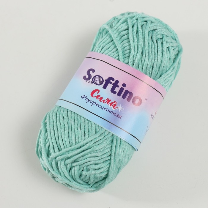 Пряжа светящаяся 100% лавсан Пряжа светящаяся 100% лавсан "Сияй" 50 гр 50 м бирюзовая