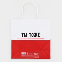 Пакет подарочный новогодний &laquo;Ты тоже не подарок&raquo;, 22 х 22 х 11 см