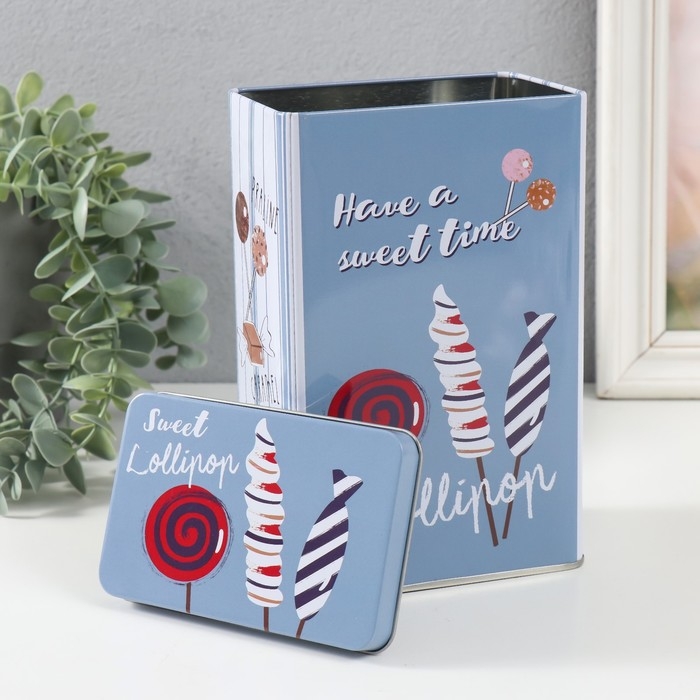 Шкатулка металл прямоугольная Шкатулка металл прямоугольная "Леденцы" 7,8х12,2х18,6 см