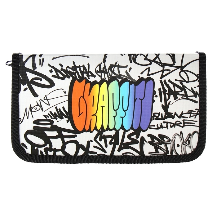 Пенал 1 секция 115 х 205 х 30 мм, Calligrata Пенал 1 секция 115 х 205 х 30 мм, Calligrata "Граффити", ламинированный картон