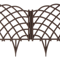 Ограждение декоративное, 34 &times; 270 см, 6 секций, пластик, коричневое, &laquo;Диадема&raquo;