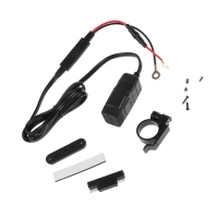 Зарядное устройство на руль мото с тумблером, USB + 3.0 Type-C, провод 40 см Зарядное устройство на руль мото с тумблером, USB + 3.0 Type-C, провод 40 см