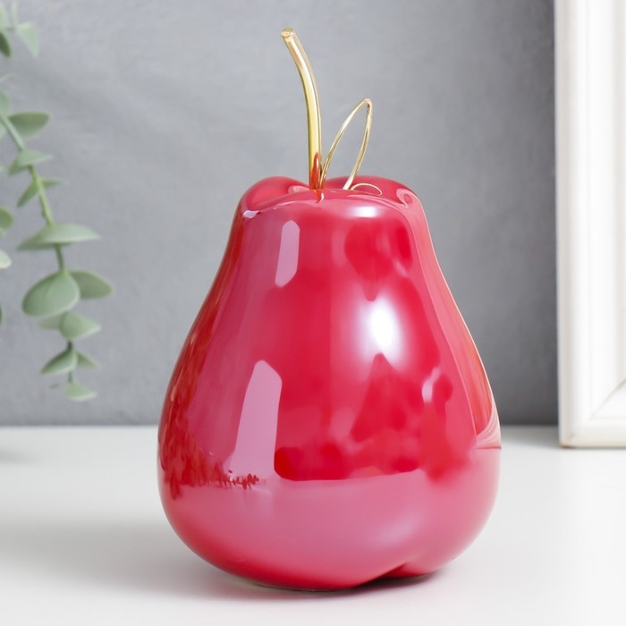 Сувенир керамика, металл Сувенир керамика, металл "Груша перламутр с веточкой" МИКС 10х10х16 см