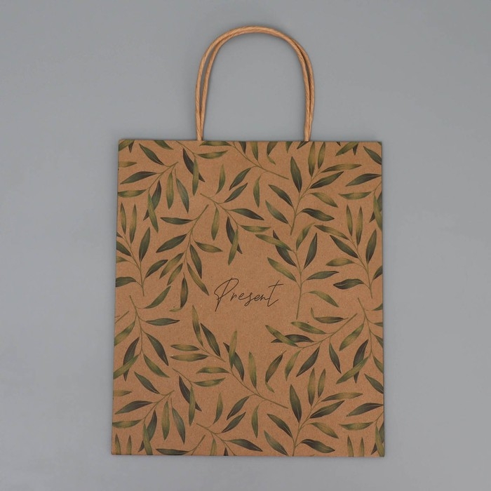 Пакет подарочный крафтовый, упаковка, &laquo;Подарок&raquo;, ML 23 х 27 х 11.5 см