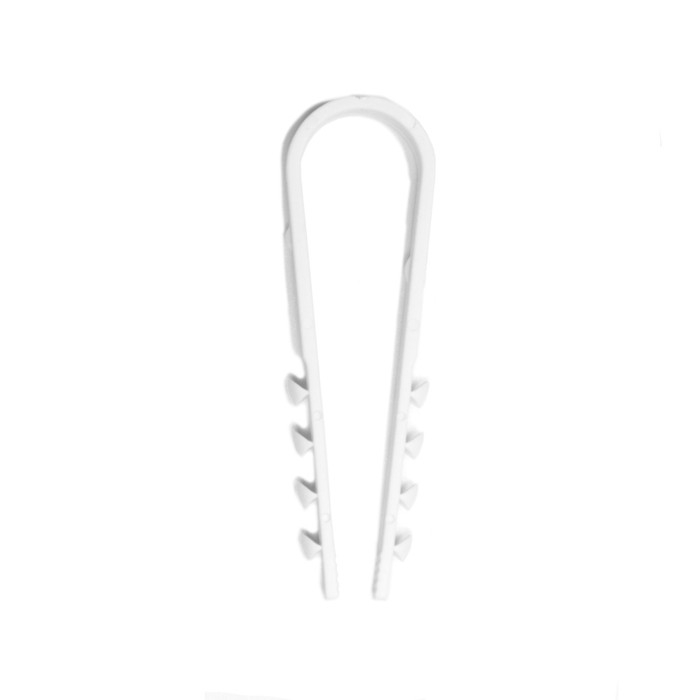 Дюбель-хомут ТУНДРА, для круглого кабеля, нейлоновый, 11-18 мм, белый, 100 шт