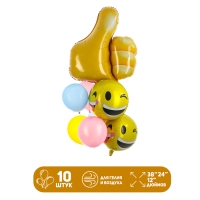 Набор шаров &laquo;Смайл&raquo;, латекс, фольга, 9 шт.