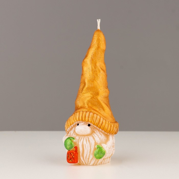 Свеча декоративная Свеча декоративная "Сказочный гномик", 5,2х5,8х13,2 см, металлик