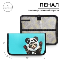 Пенал 1 секция 115 х 205 х 30 мм, Calligrata "Котик панда", ламинированный картон Пенал 1 секция 115 х 205 х 30 мм, Calligrata "Котик панда", ламинированный картон
