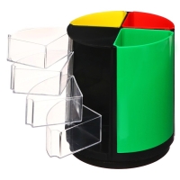 Подставка-органайзер для канцелярии Дольки с выдвижными отделениями, вращающаяся, микс Подставка-органайзер для канцелярии Дольки с выдвижными отделениями, вращающаяся, микс