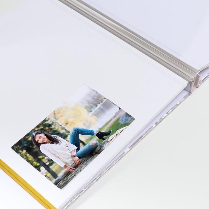 Фотоальбом магнитный 20 листов "Серебряные цветы" кожзам 5,5х35х33 см