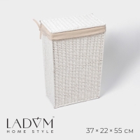 Корзина для белья LaDо́m «Классика», прямоугольная, 37×22×55 см, белая Корзина для белья LaDо́m «Классика», прямоугольная, 37×22×55 см, белая
